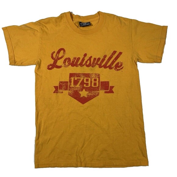 Vintage Steve & Barry's Louisville Kentucky 1798 Tee Yellow Adult‎ Small 90s Y2K - Picture 1 of 4